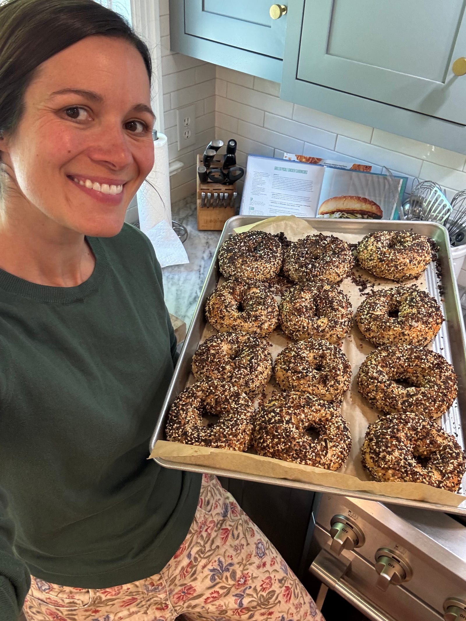 Emily holding fresh bagels